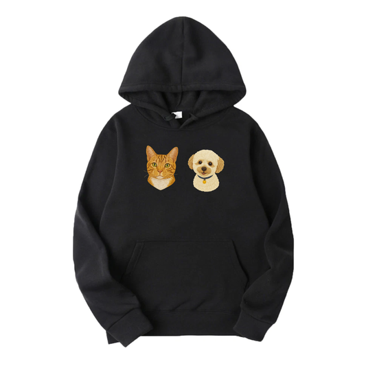 Hoodie Personalizado · 2 Retratos de Mascota Bordado