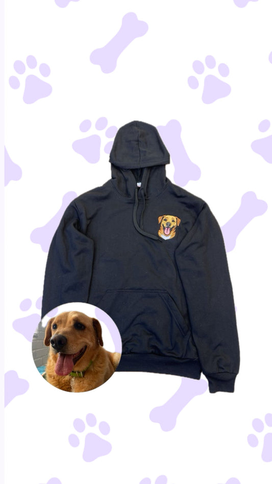 Hoodie Personalizado · Retrato de Mascota Bordado