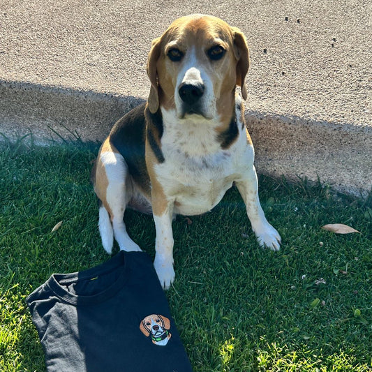 Polera Personalizada · 2 Retratos de Mascotas Bordadas