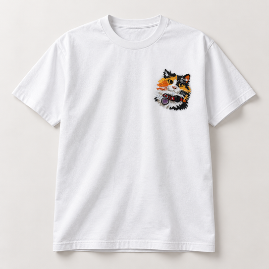 Polera Personalizada · Retrato de Mascota Bordado