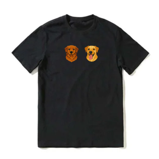 Polera Personalizada · 2 Retratos de Mascotas Bordadas