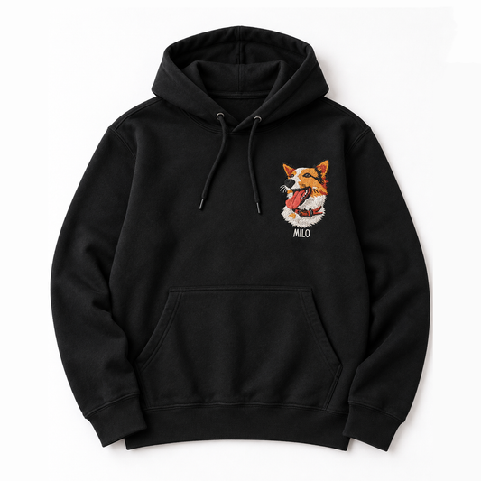 Hoodie Personalizado · Retrato de Mascota Bordado